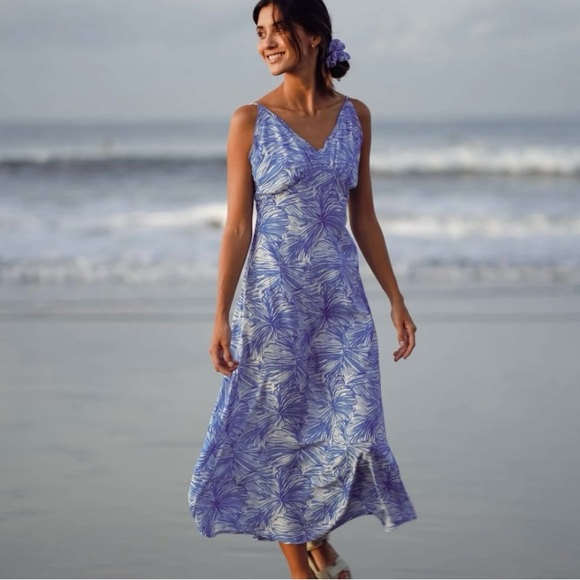 MORRATO NWT Thistle Midi Dress in Ozzy Lazuly Blue White Size Small - Picture 1 of 16